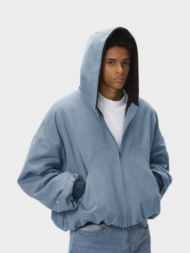 DCRB Boxy Teddy Fleece Zipper with Hoodie