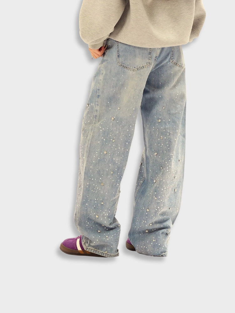 DCRB Rhinestone Baggy Denim Jeans