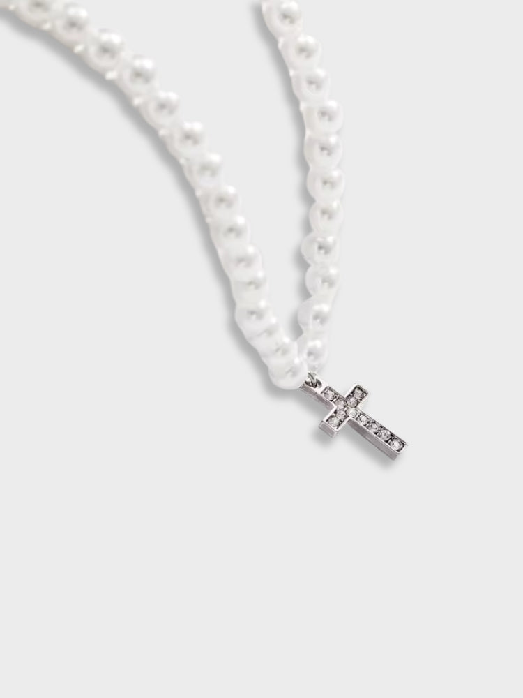 DCRB Pearl Cross Necklace