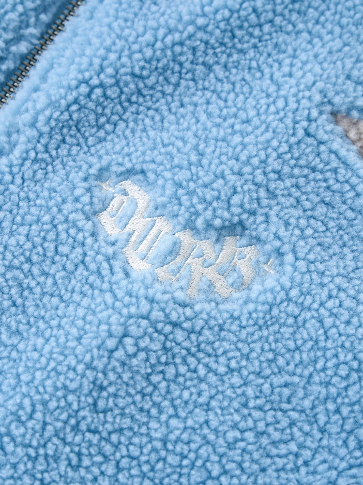 DCRB Two Tone Sherpa Fleece Jacket Blue