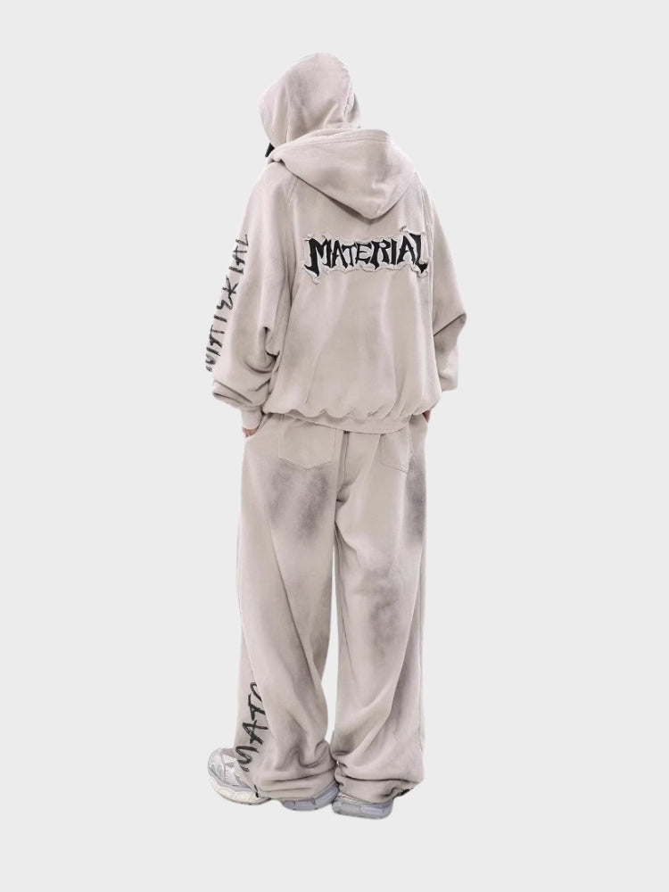 DCRB Distressed Material Zip-Up