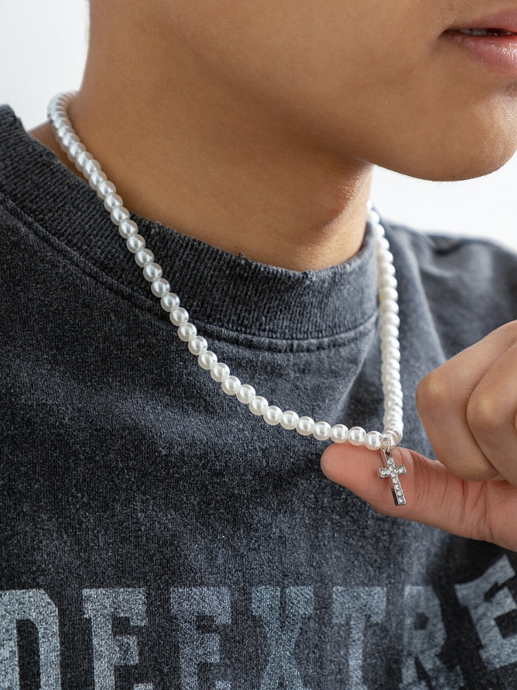 DCRB Pearl Cross Necklace