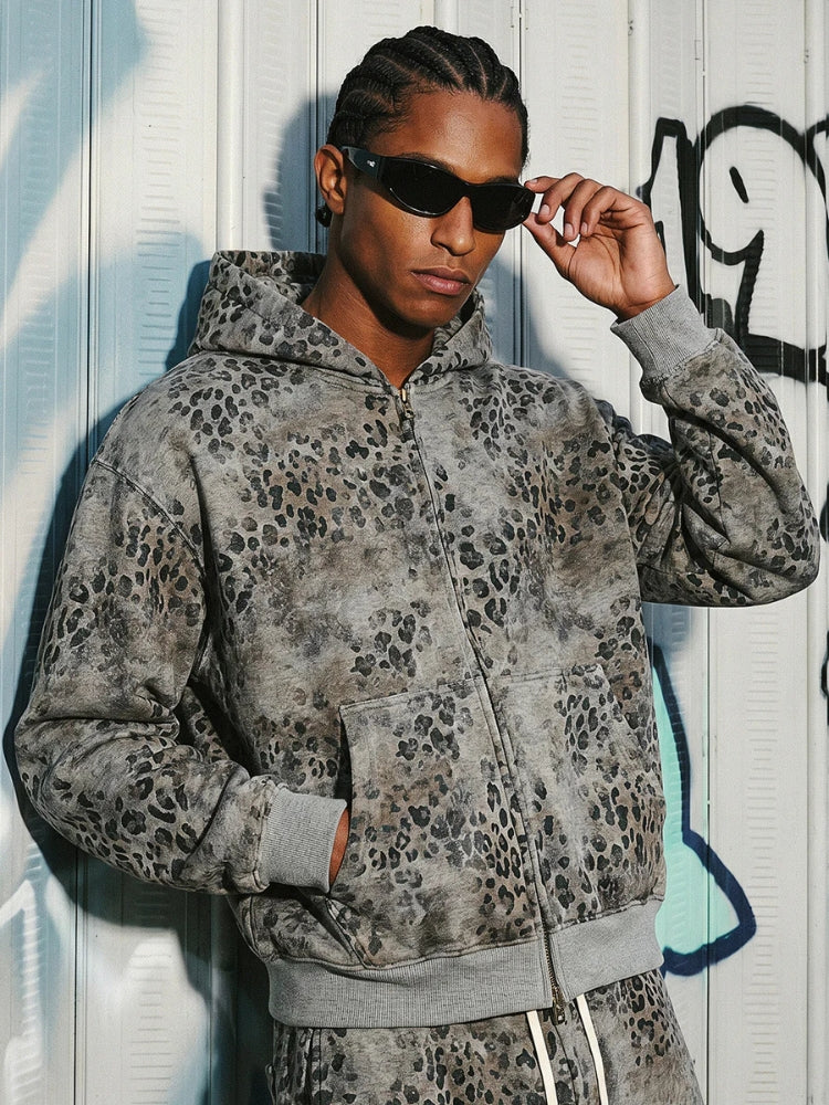 DCRB Leopard Vintage 400 GSM Washed Hoodie