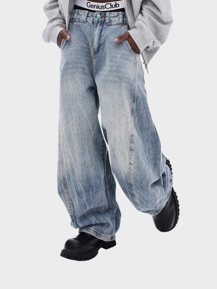 DCRB Acid Washed Baggy Denim Jeans