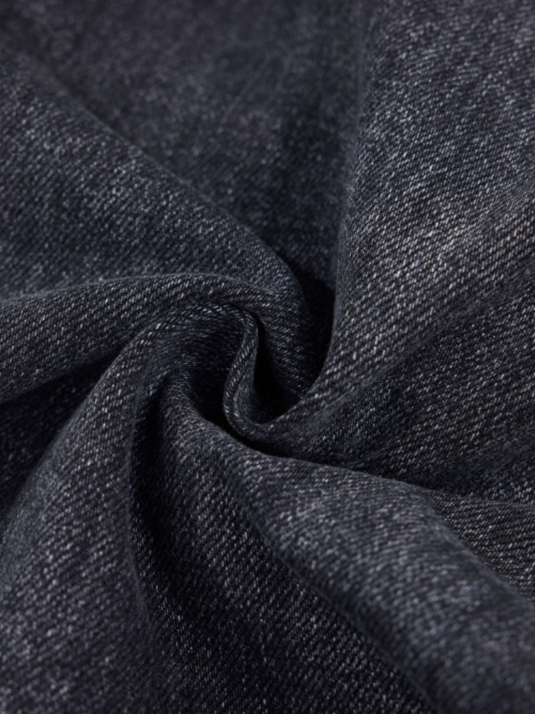 DCRB Black Washed Pleated Denim Jeans