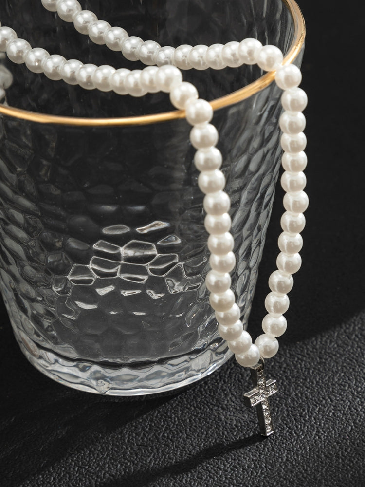 DCRB Pearl Cross Necklace