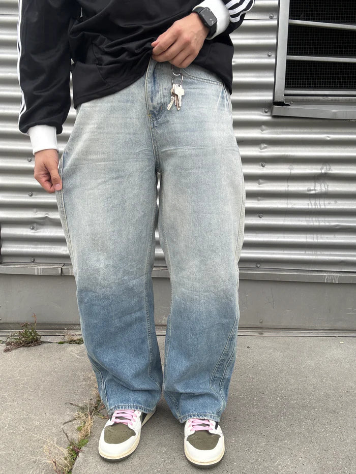 DCRB White Washed Baggy Denim Jeans