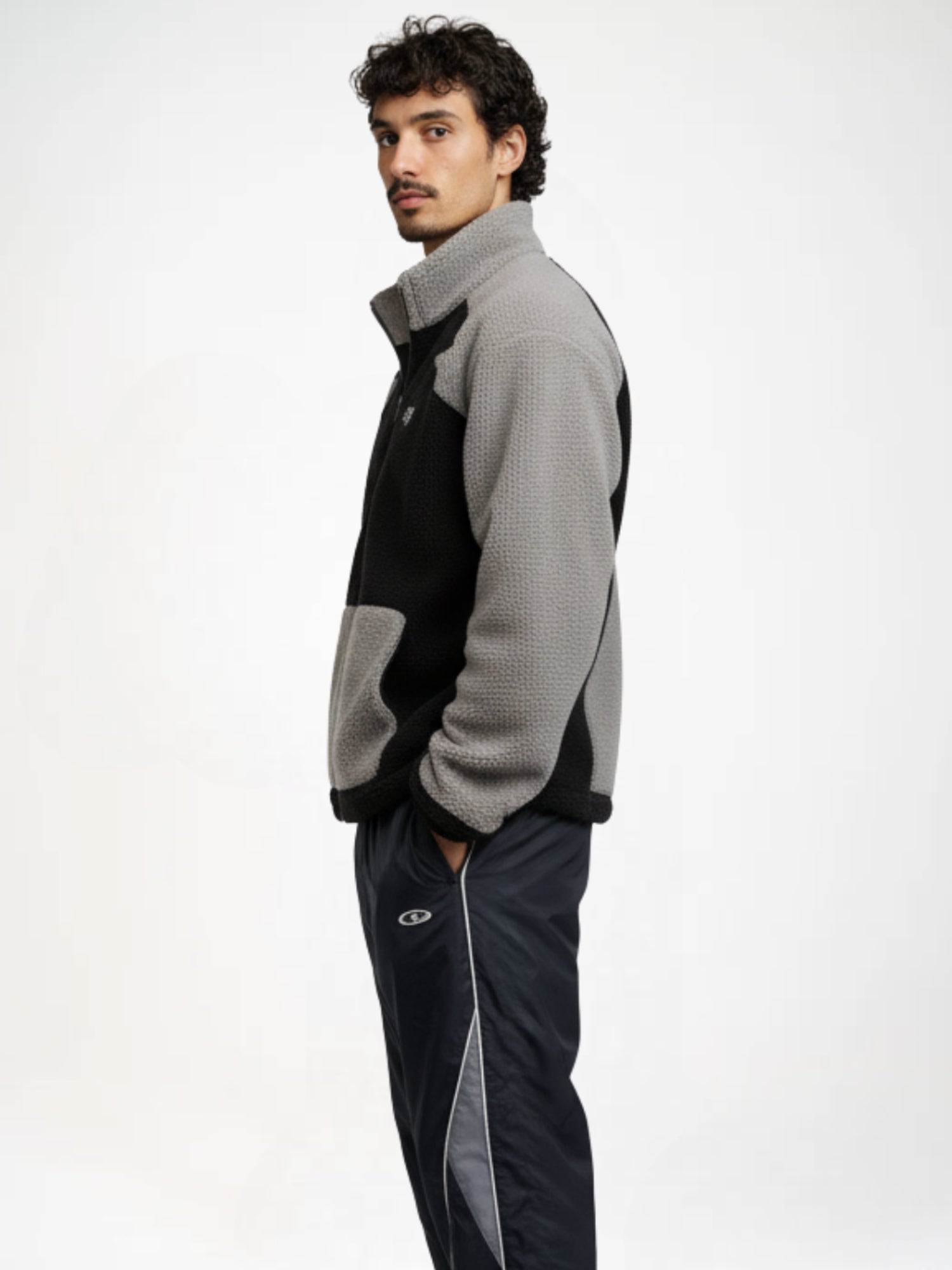 DCRB Two Tone Sherpa Fleece Jacket Black