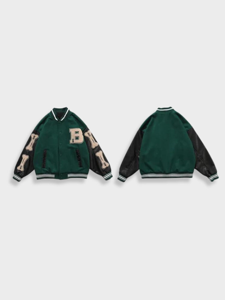 Vintage Varsity Jas Bone Green