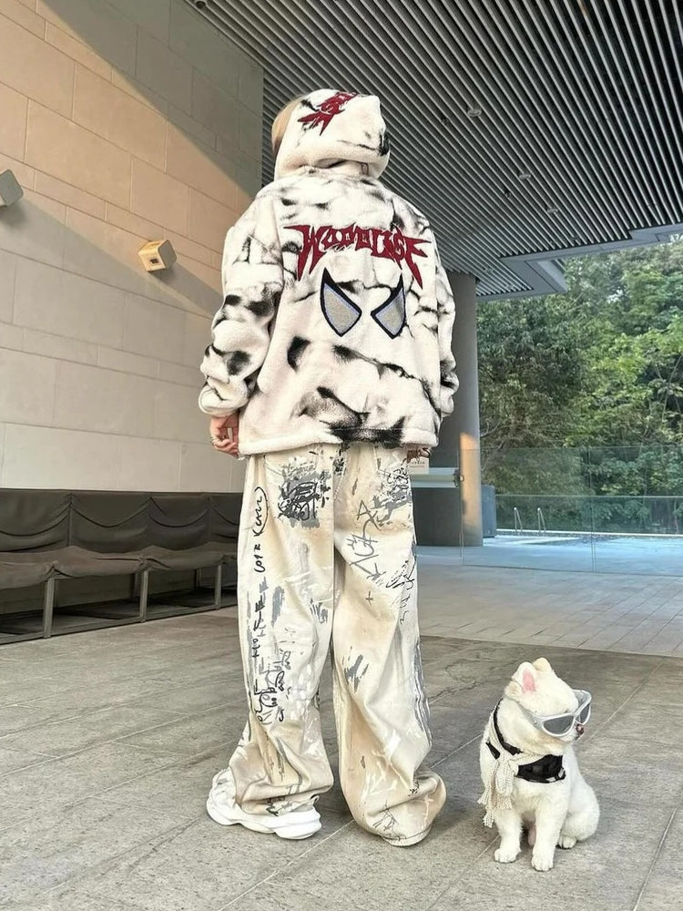 Hand Painted Graffiti Baggy Jeans