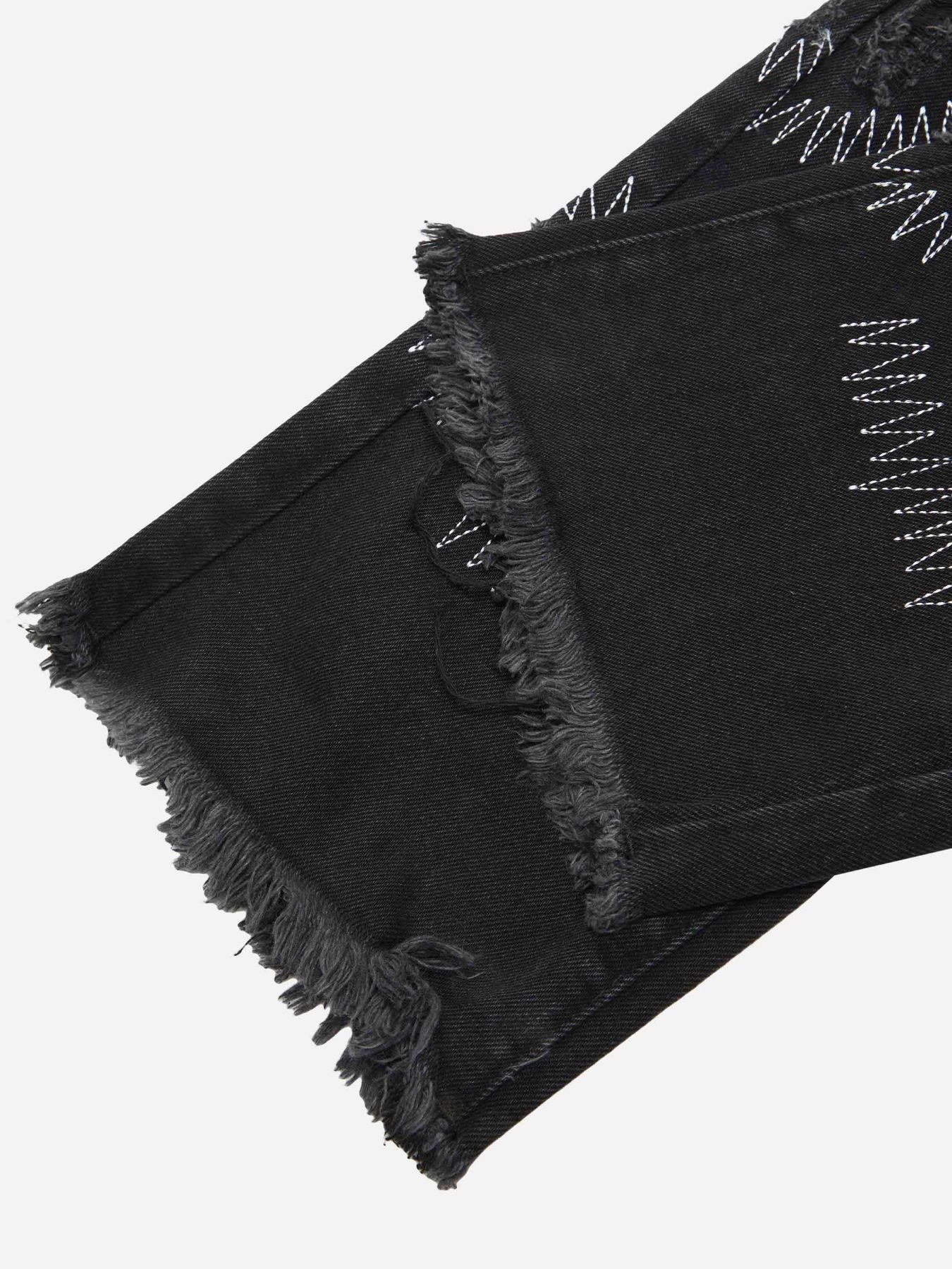 Skull Embroidery Jeans