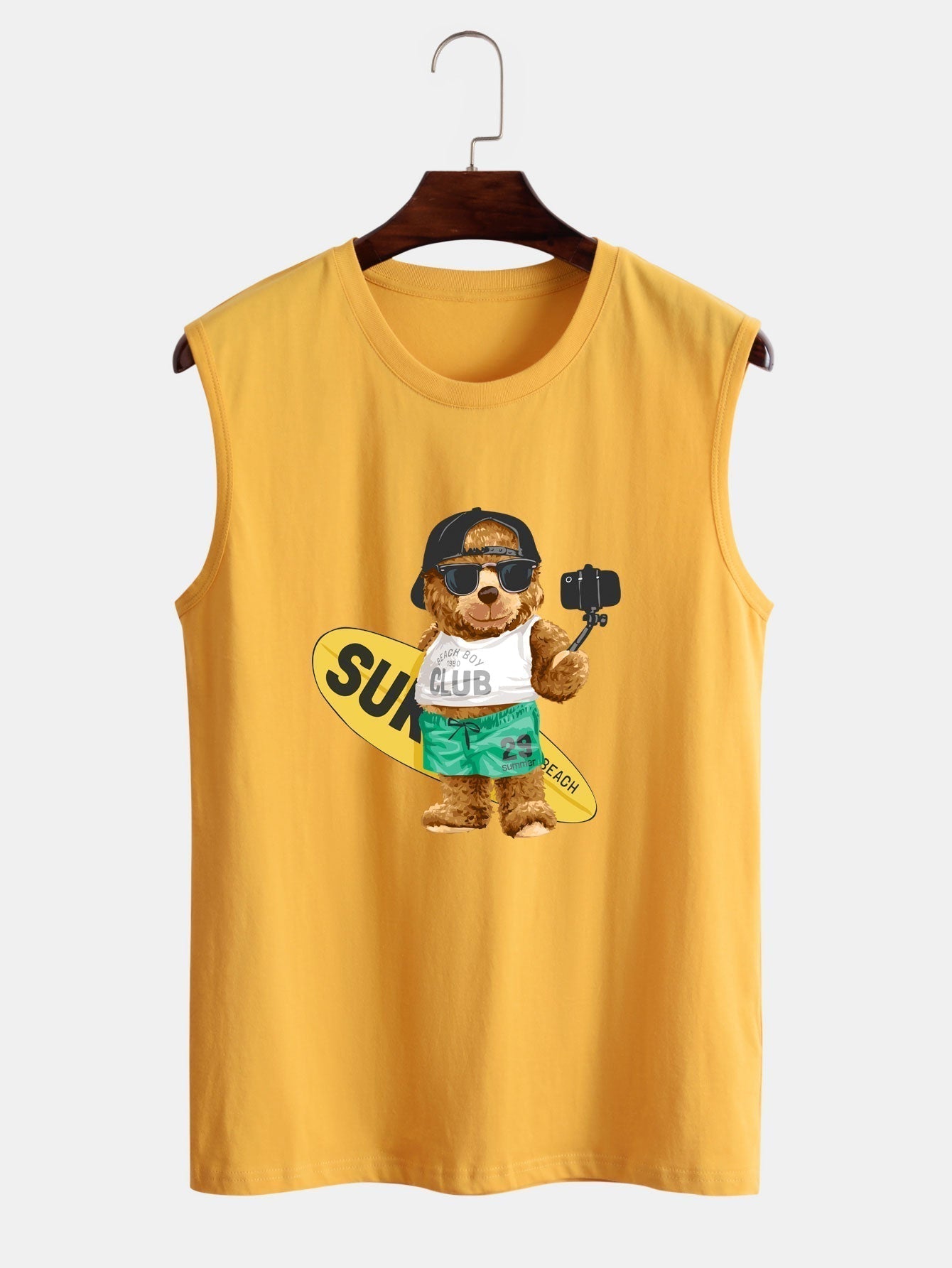 Surf Bear Print Tank Top & Swim Shorts