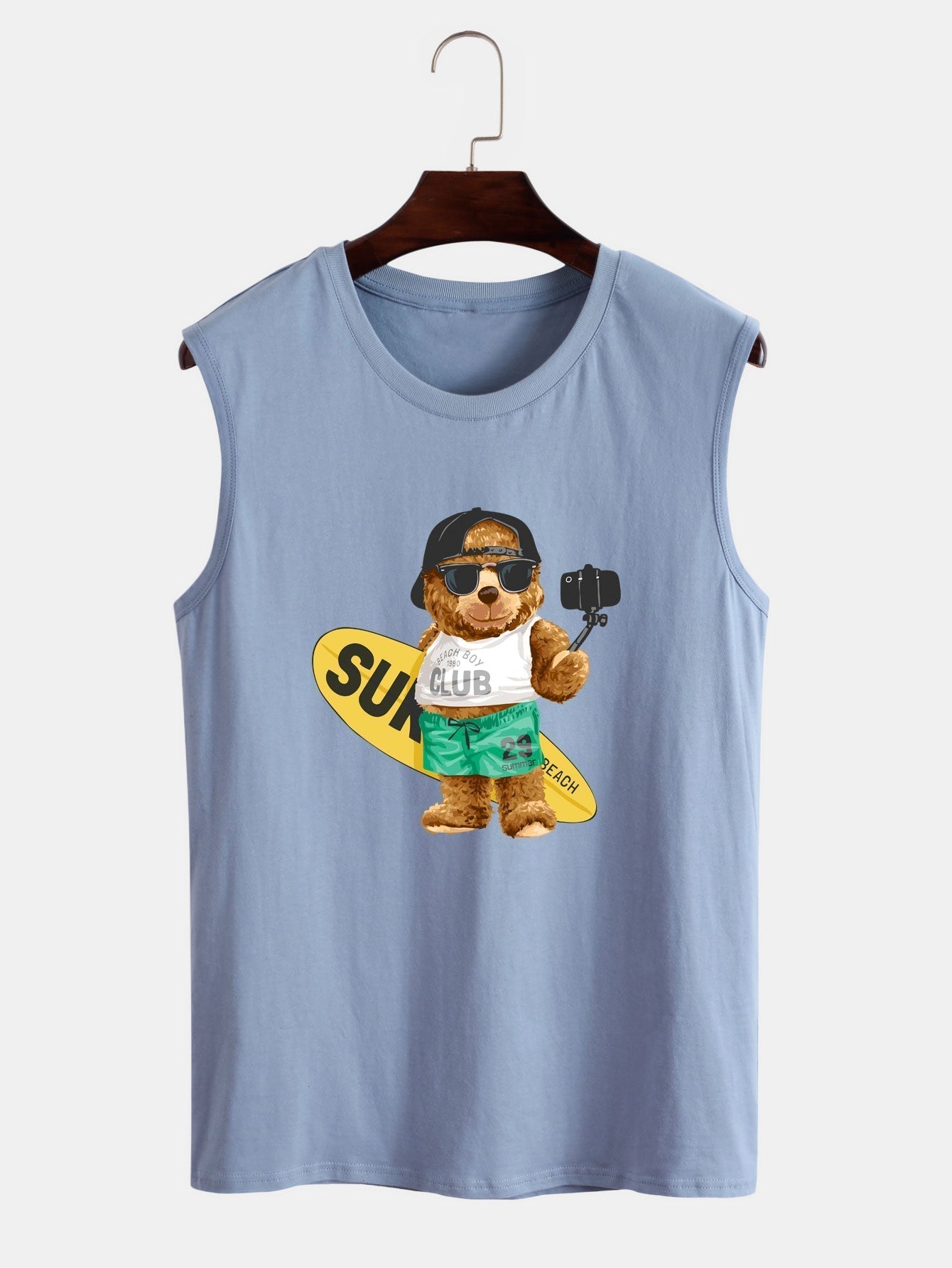 Surf Bear Print Tank Top & Swim Shorts