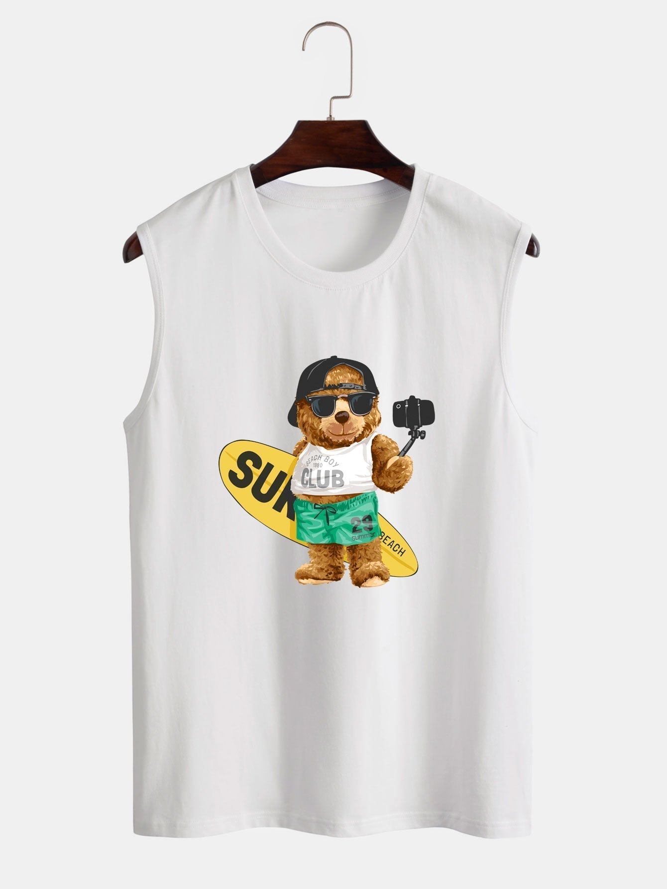 Surf Bear Print Tank Top & Swim Shorts