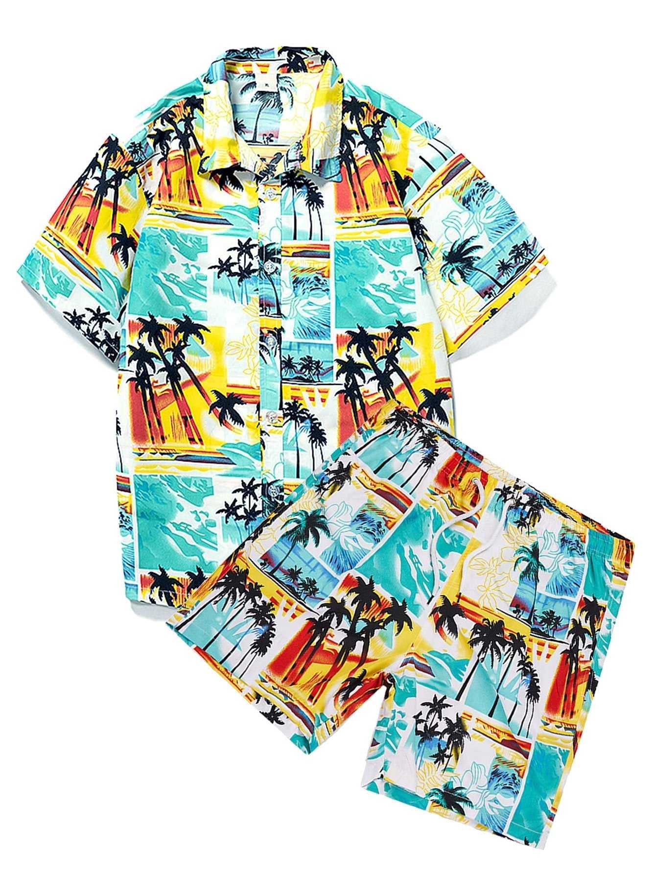 Tropical Print Strand Shirt & Swim Shorts