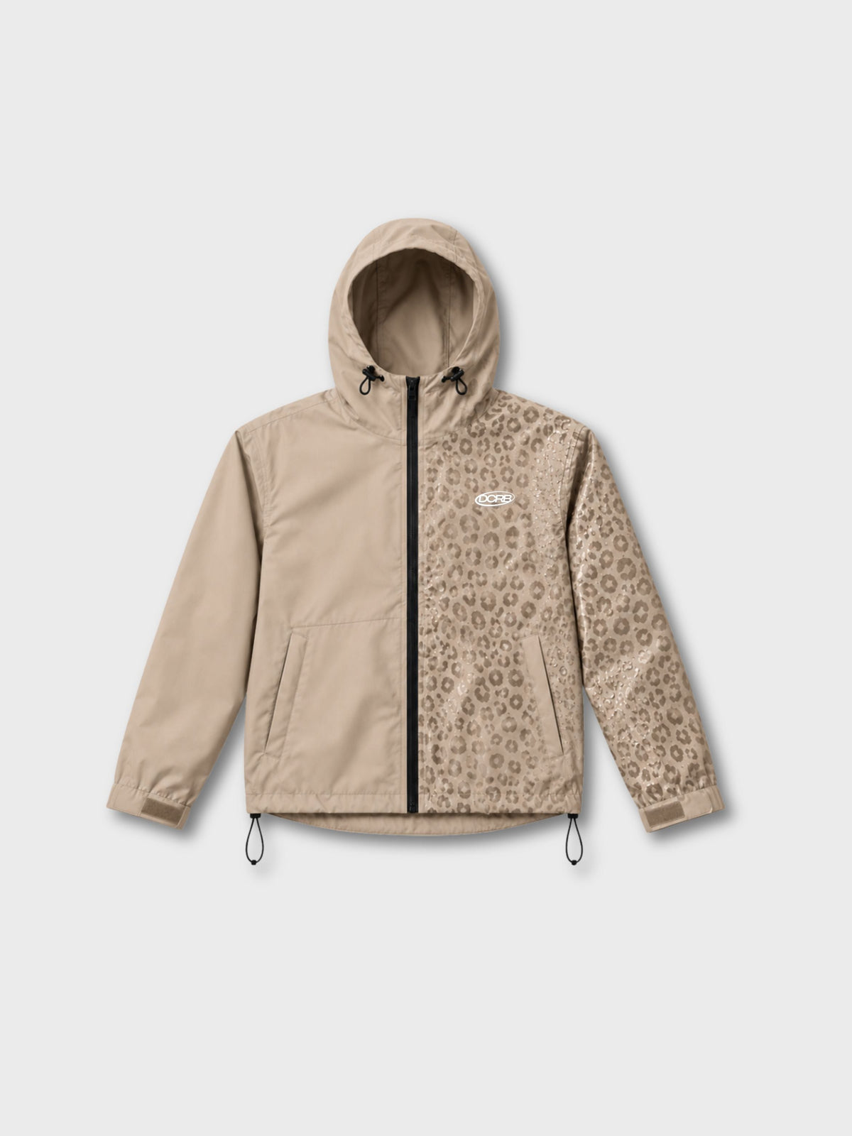 DCRB Beige Water Reactive Cheetah Rain Jacket