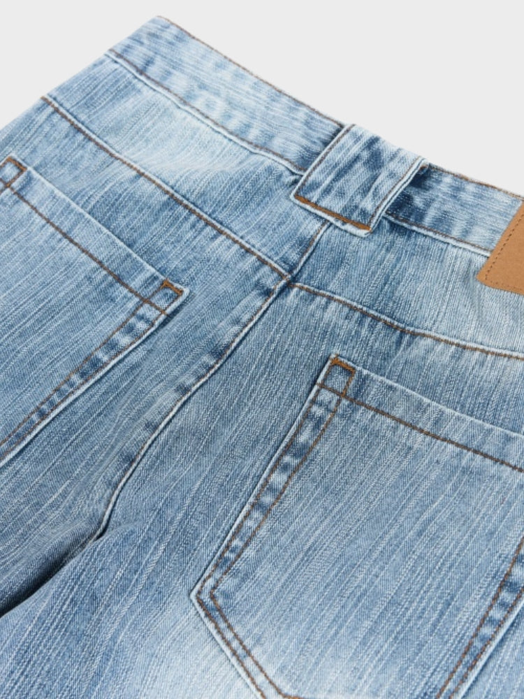 DCRB Baggy Washed Flower Denim Jeans