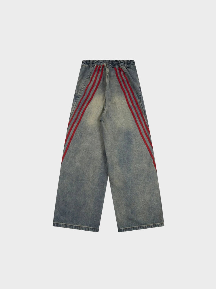 DCRB Red Striped Baggy Denims