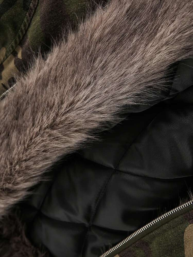 DCRB Camo Zipper with Fur Hoodie