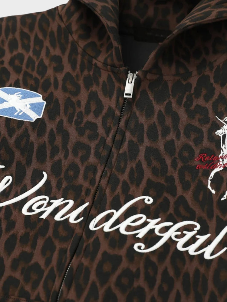 DCRB Leopard Crest Zip Hoodie