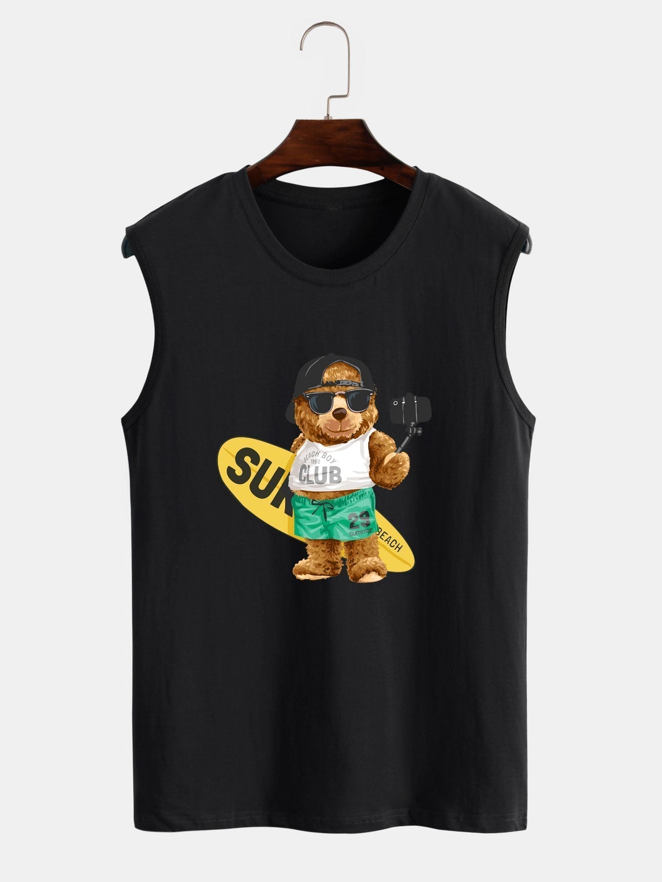 Surf Bear Print Tank Top & Swim Shorts